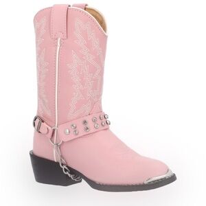 Durango Pink Kids Boots with Silver Accents